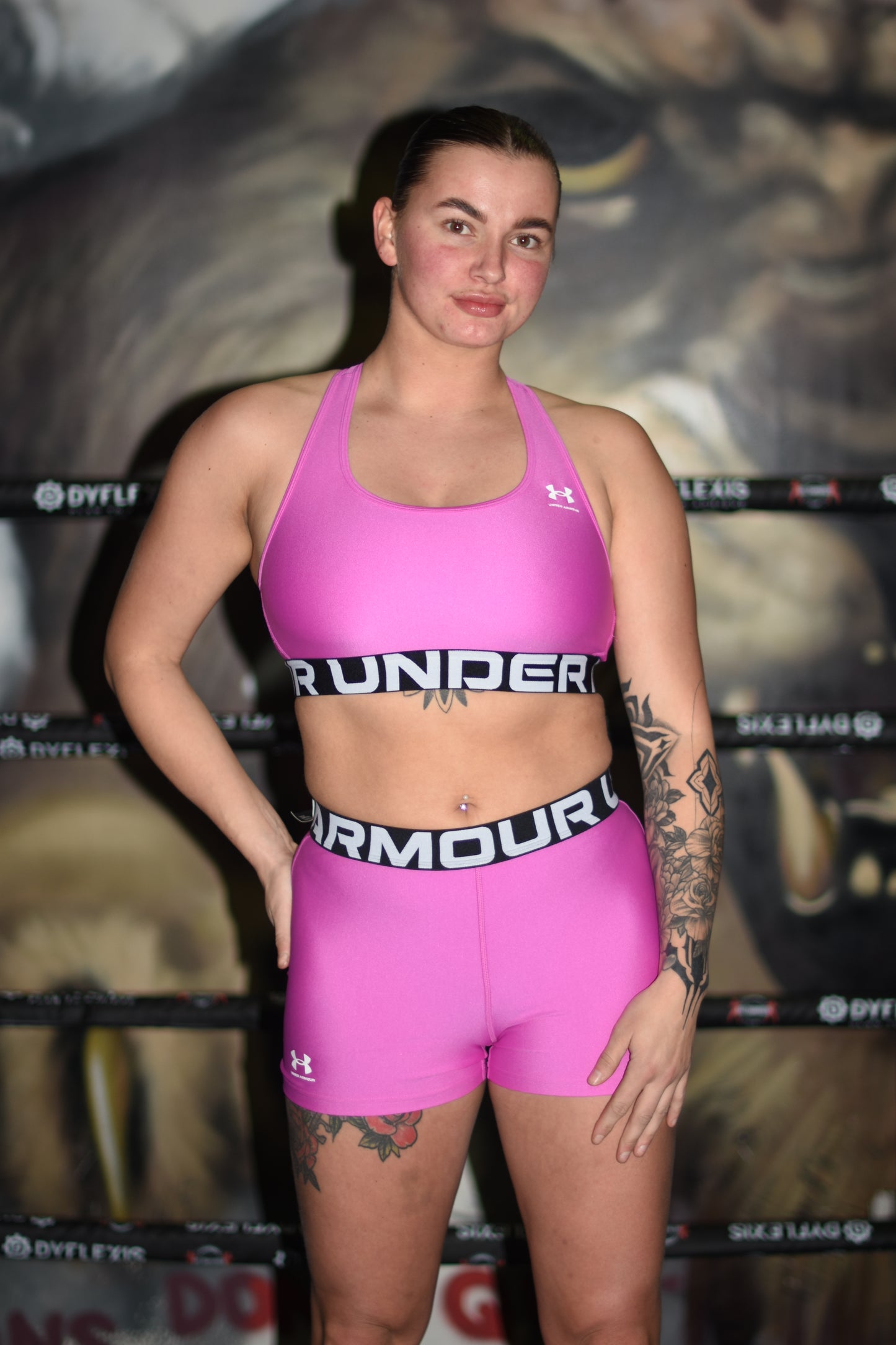 UNDER ARMOUR Mid Label Women Short Set - Magenta